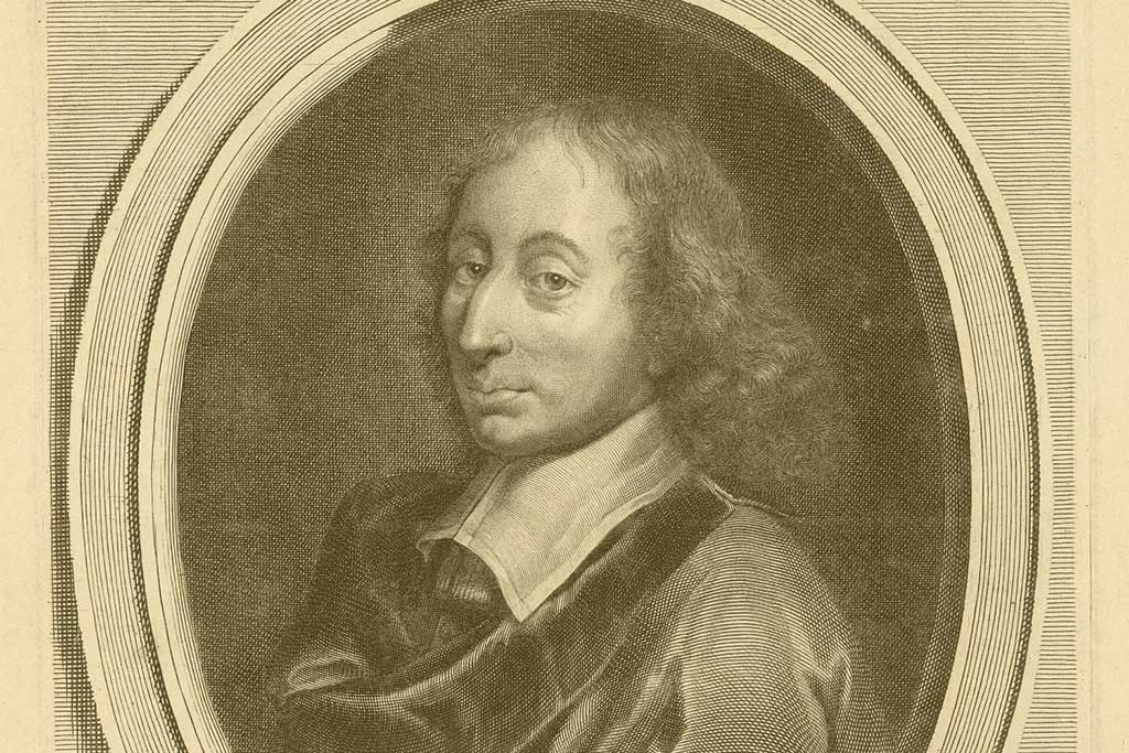 An engraving of Pascal's showing him raising an eye brow.