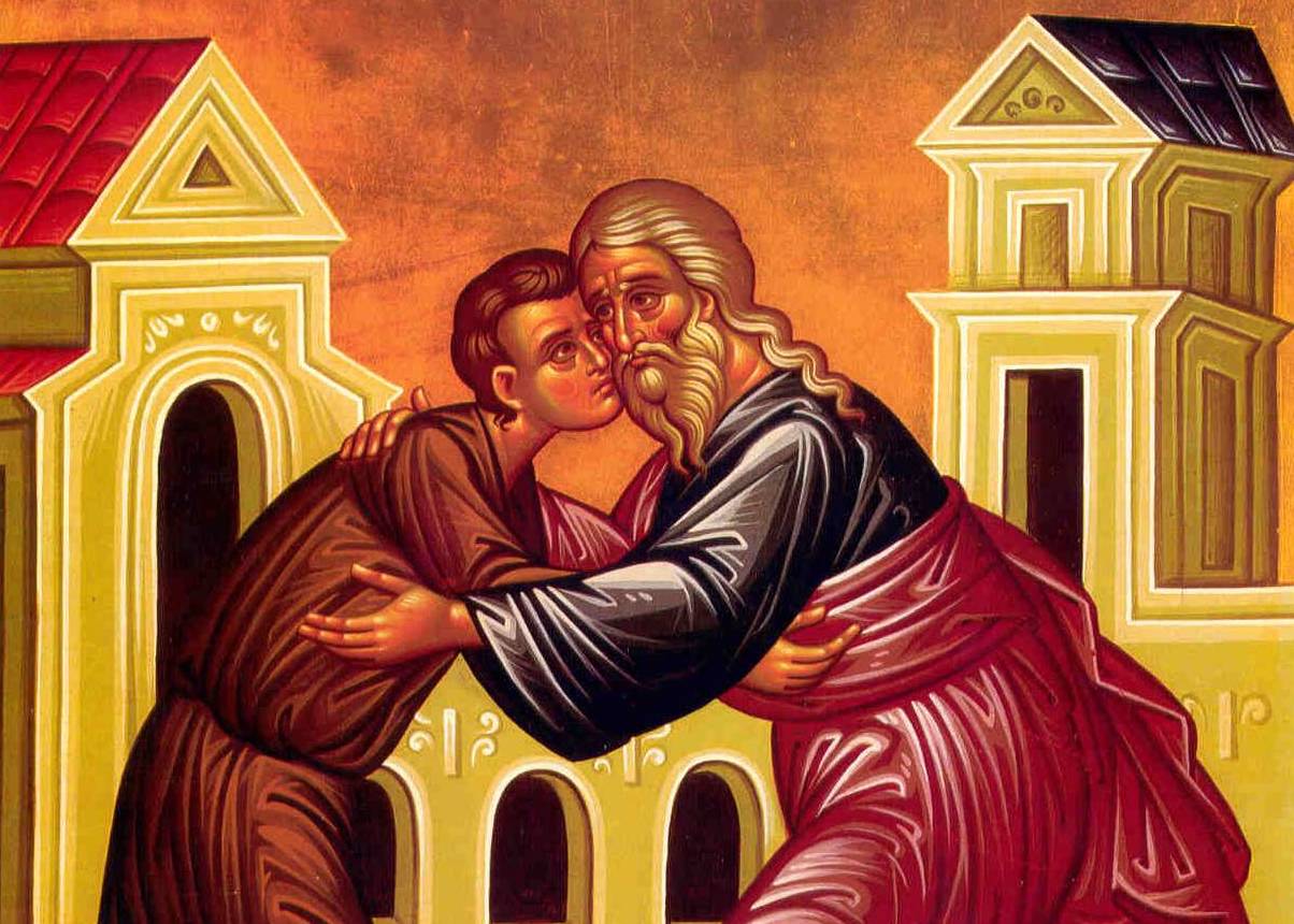 Eastern Orthodox icon depict the Prodigal Son 