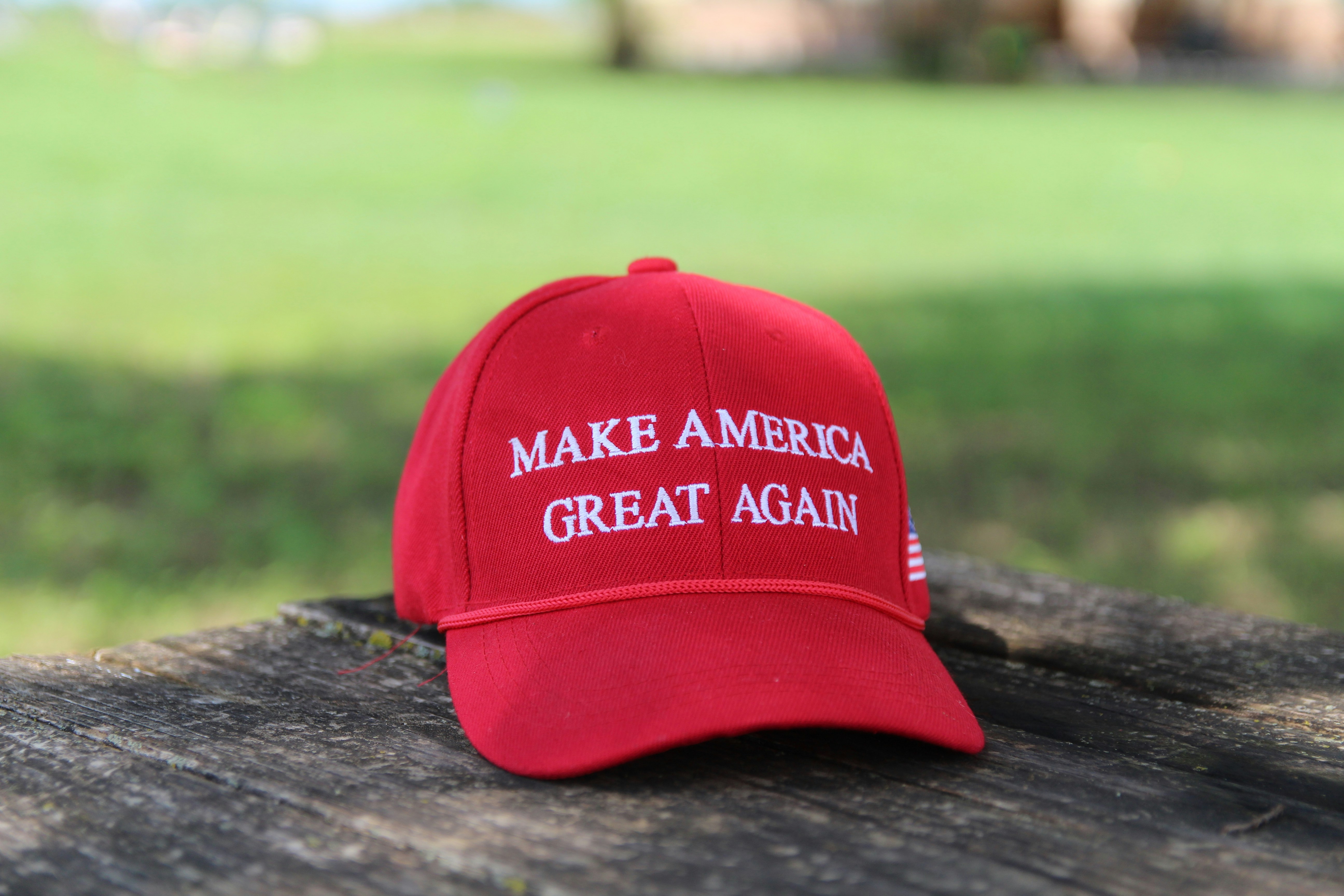 Red hat with the words Make America Great Again