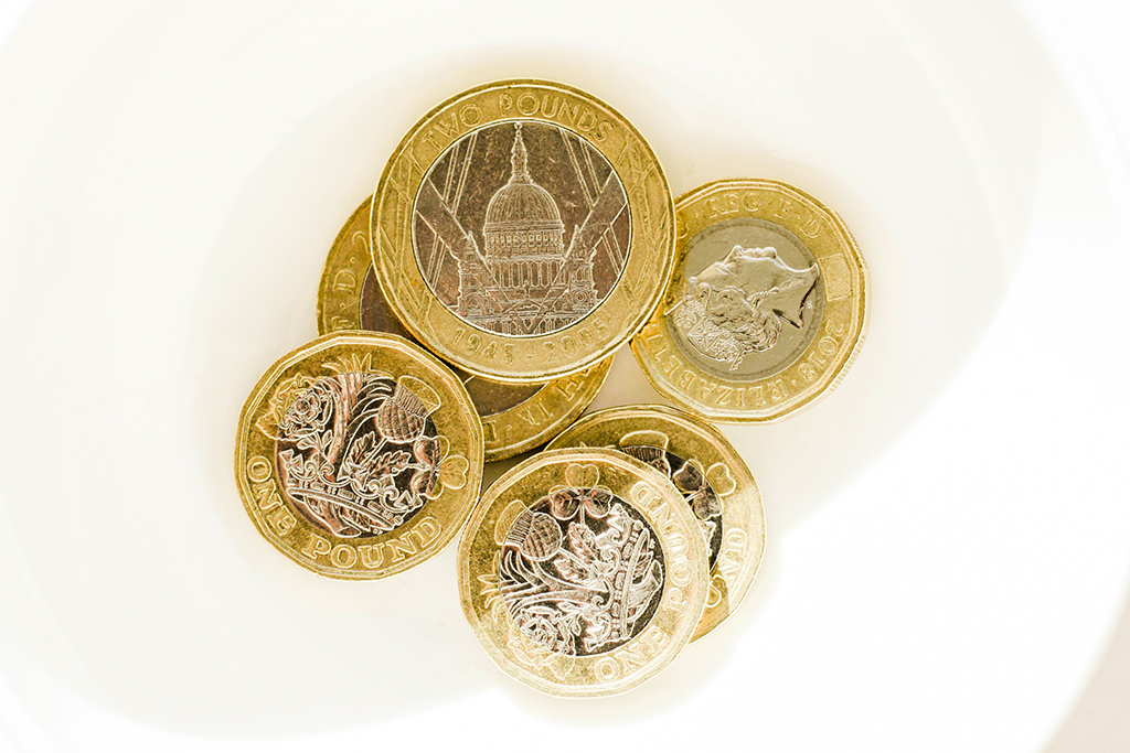 a pile of coins.