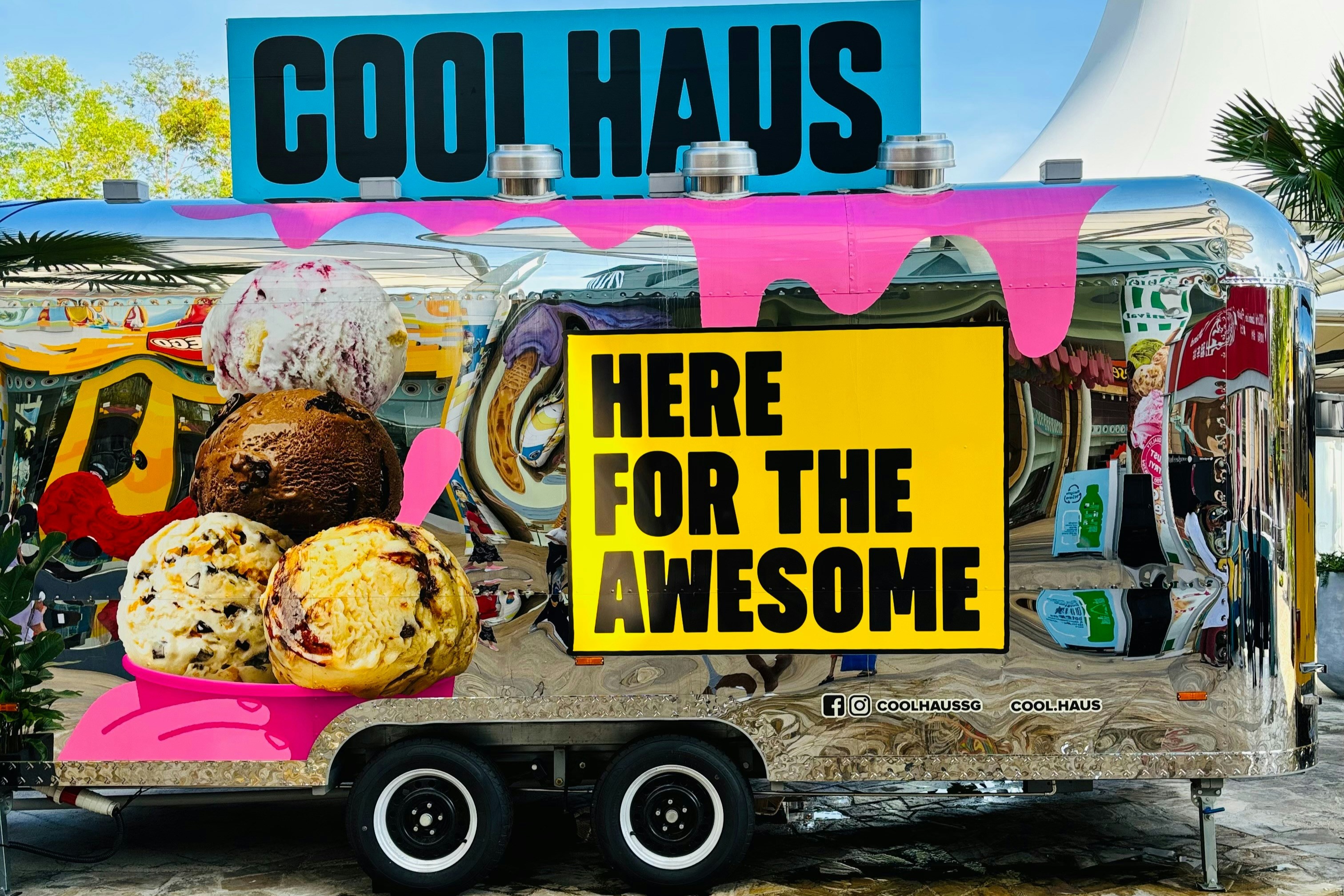 A colourful street food van