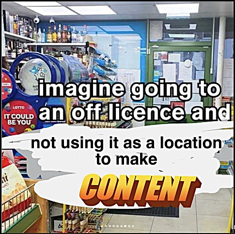A screen grab of a content creation meme.
