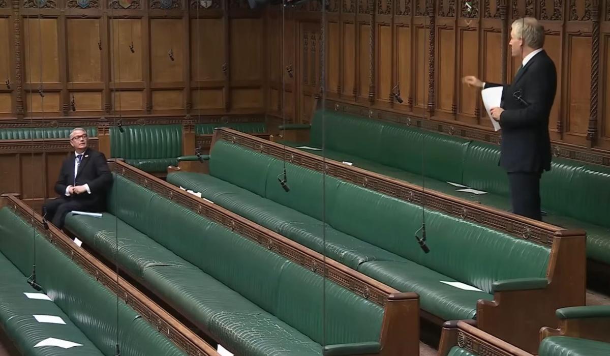 A backbench MP stands in an almost empty chamber and speaks