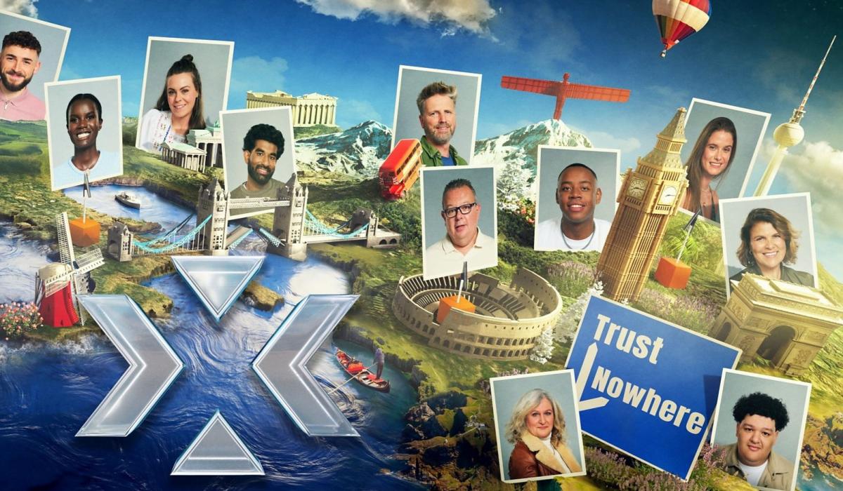 A composite images show a map of Europe with Destination X contestants pictures above.