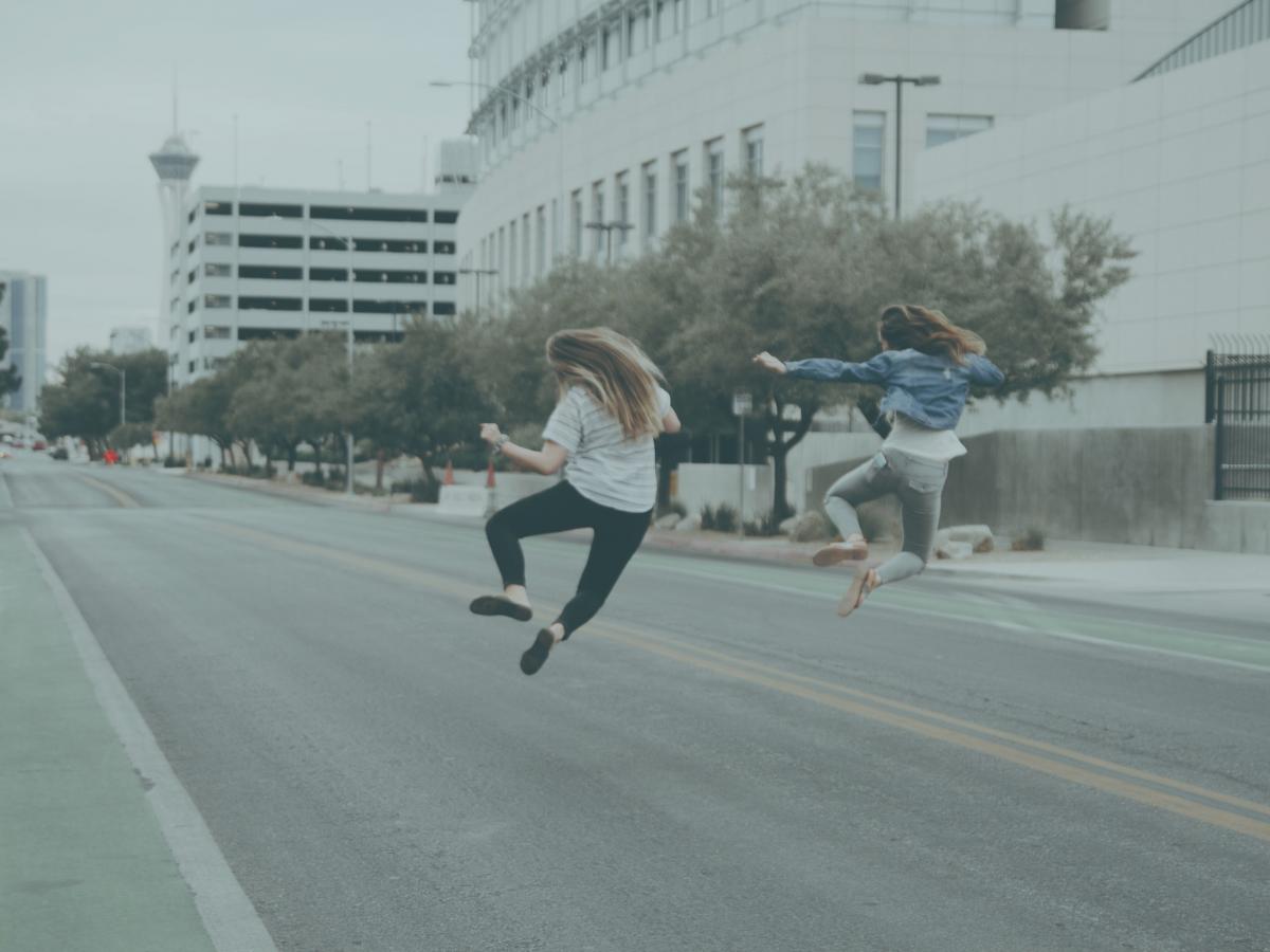 Cheerful youth on the streets