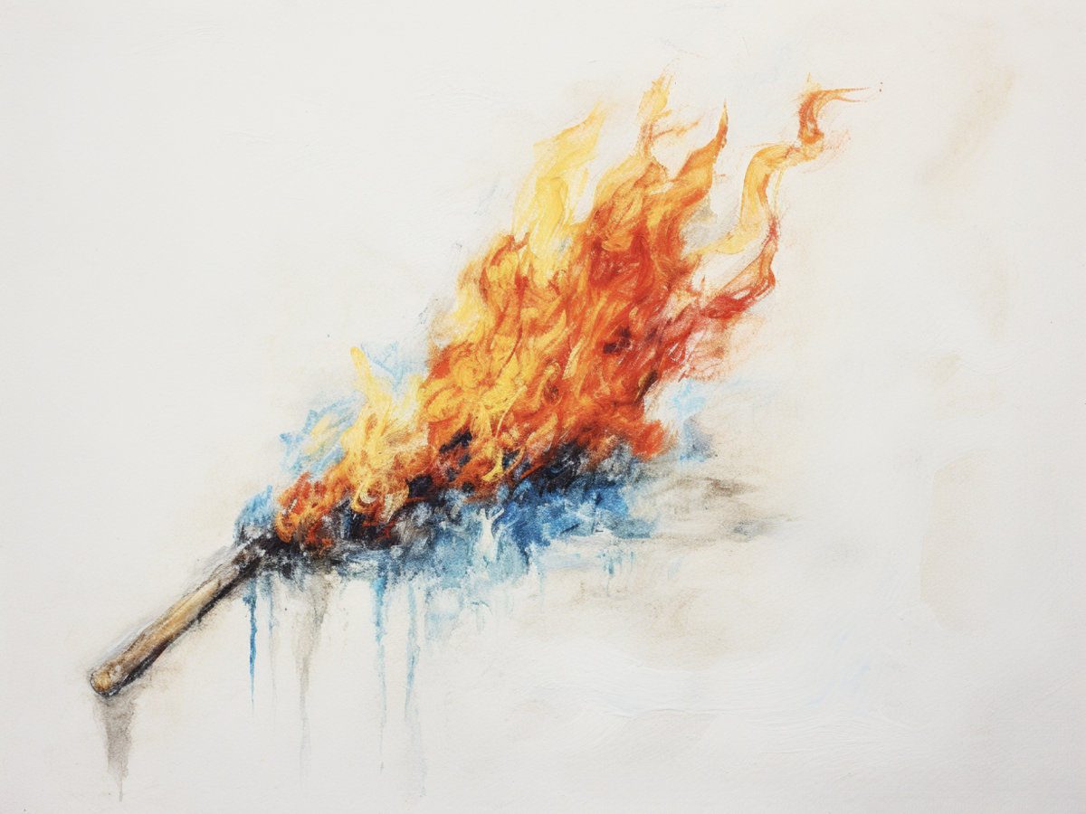 Illustration of a burning wick