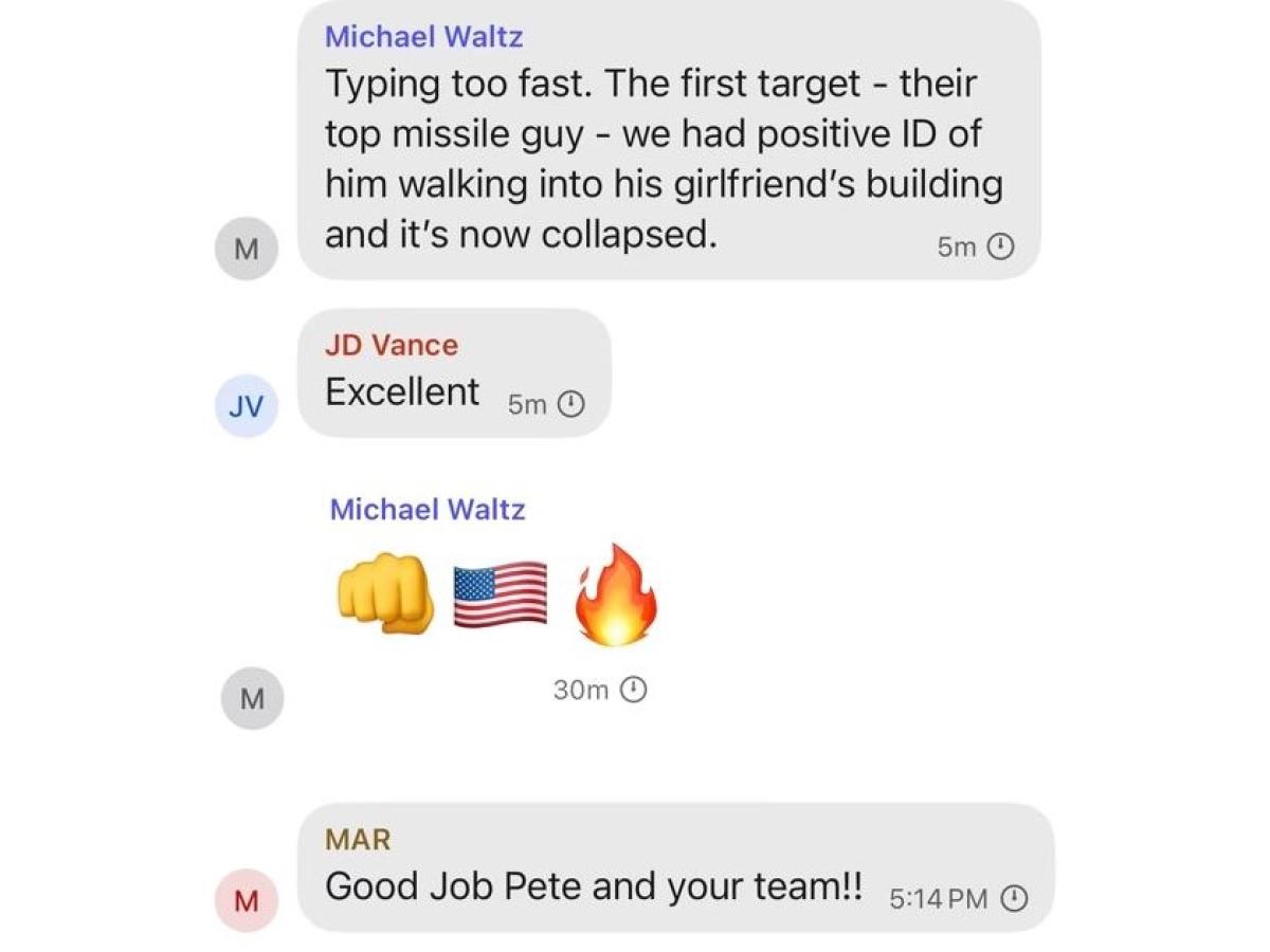 Screen grab of messages with text and emojis.