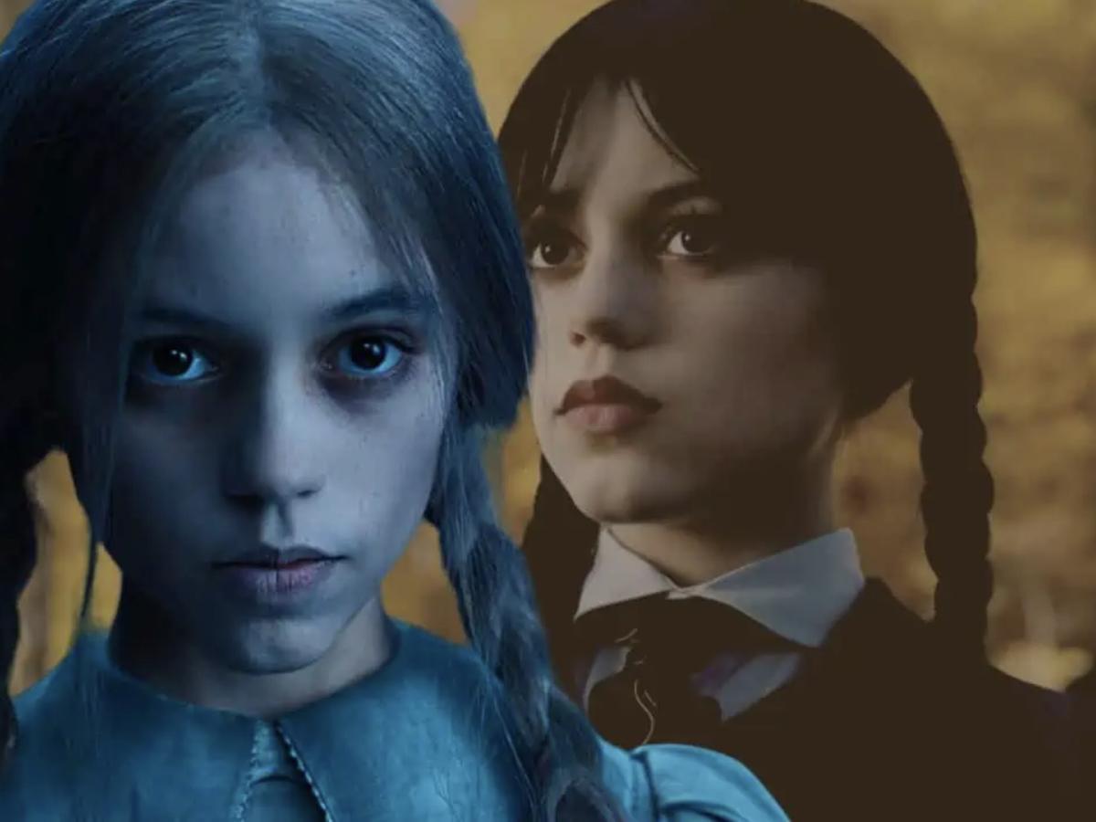 Wednesday Addams scowls.