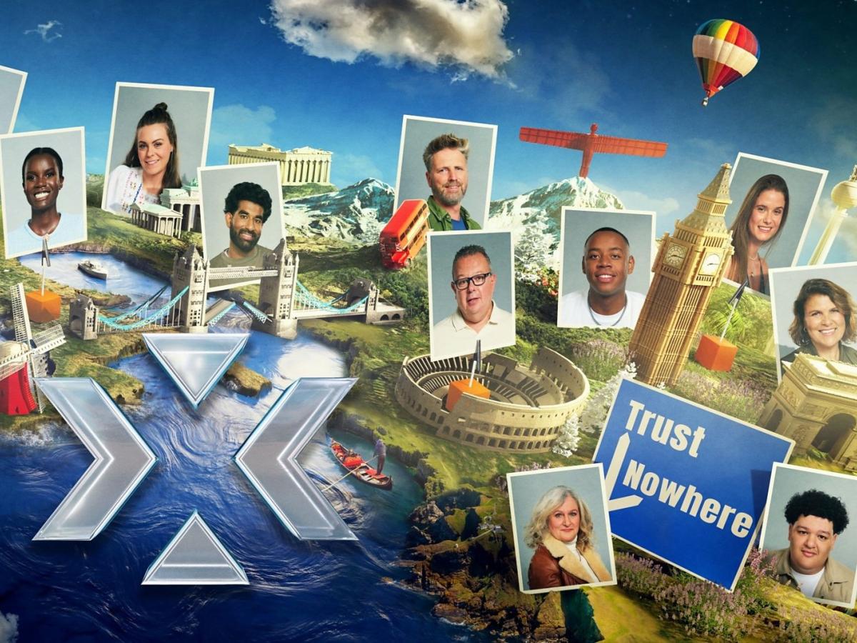 A composite images show a map of Europe with Destination X contestants pictures above.