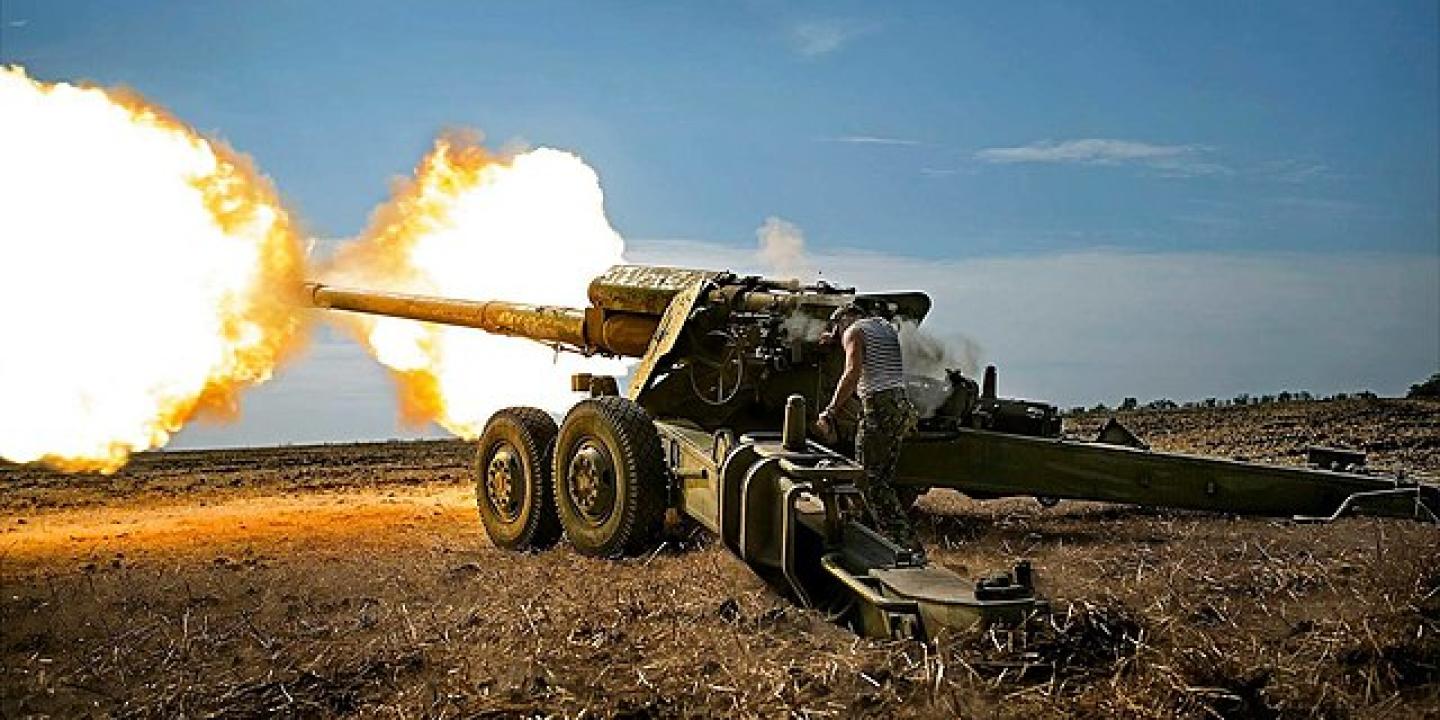 Anti-aircraft shells firing out of gun