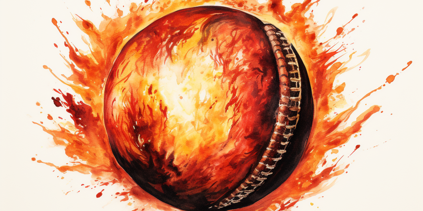 Cricket Ball on Fire Illustration