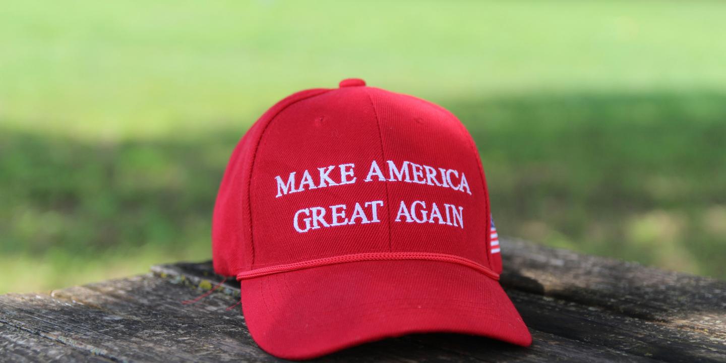 Red hat with the words Make America Great Again