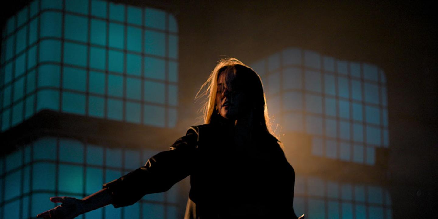 A dance in silhouette. 