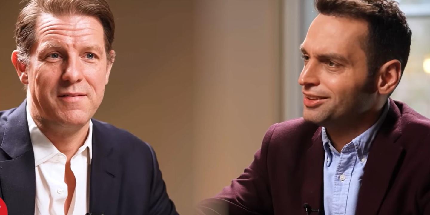 A montage of two conversation participants side-by-side.