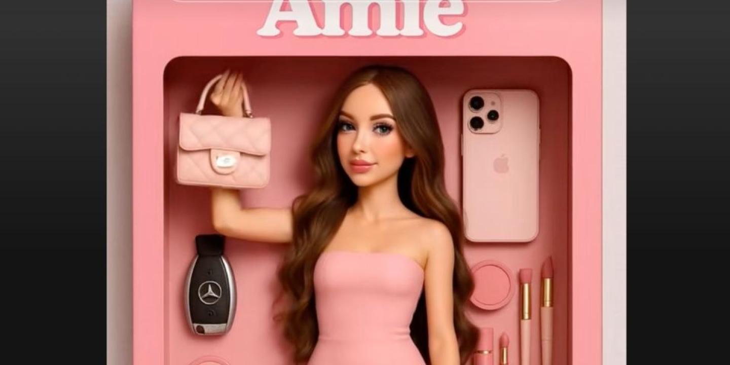 An AI generated image of a Barbie-like Toy