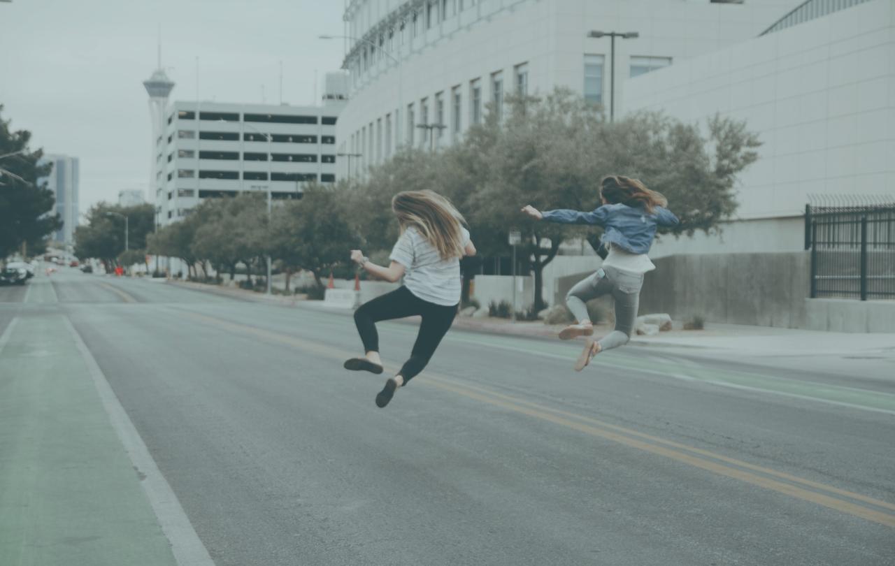 Cheerful youth on the streets