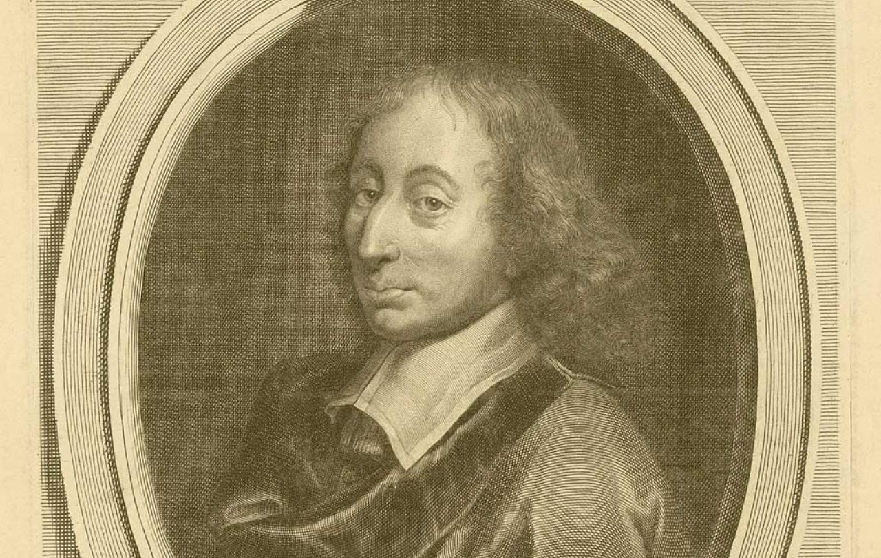 An engraving of Pascal's showing him raising an eye brow.