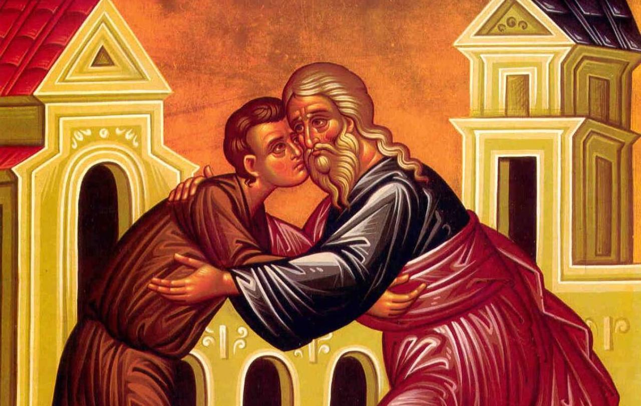 Eastern Orthodox icon depict the Prodigal Son 