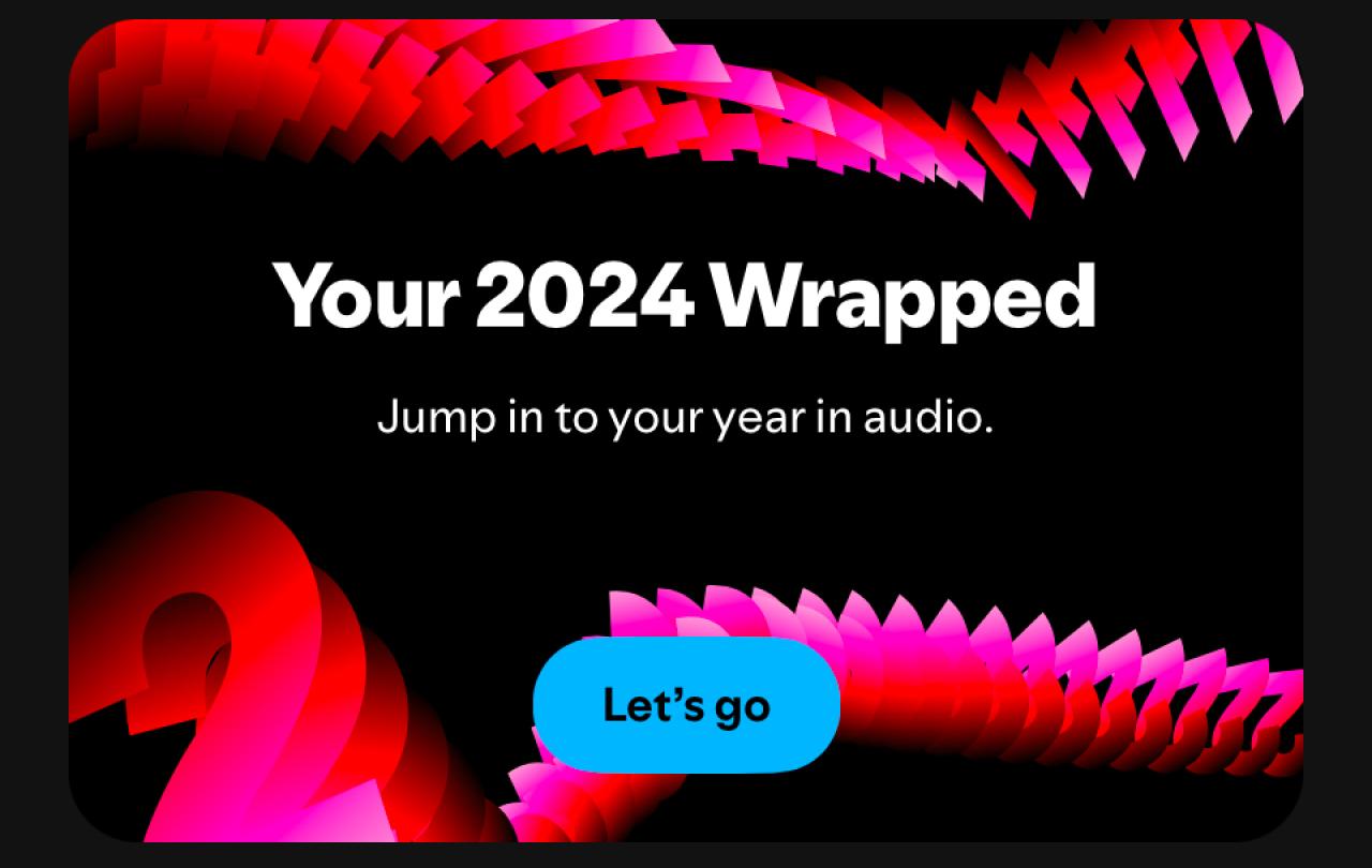 A screengrab from Spotify reads 'your 2024 wrapped.