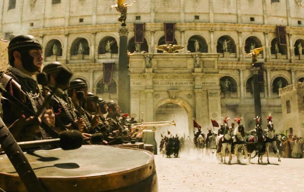 Chariots thunder into a Roman amphitheatre.