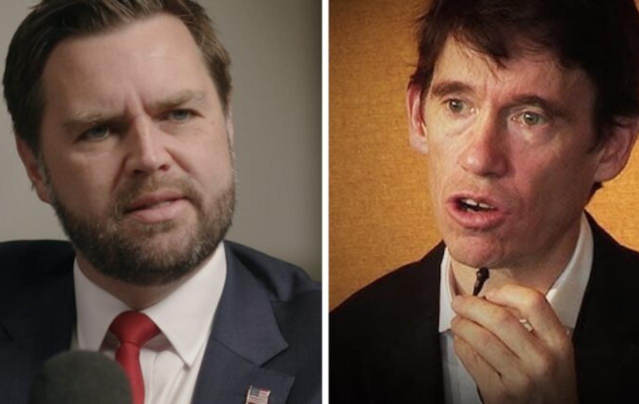 Side by side pictures of JD Vance and Rory Stewart