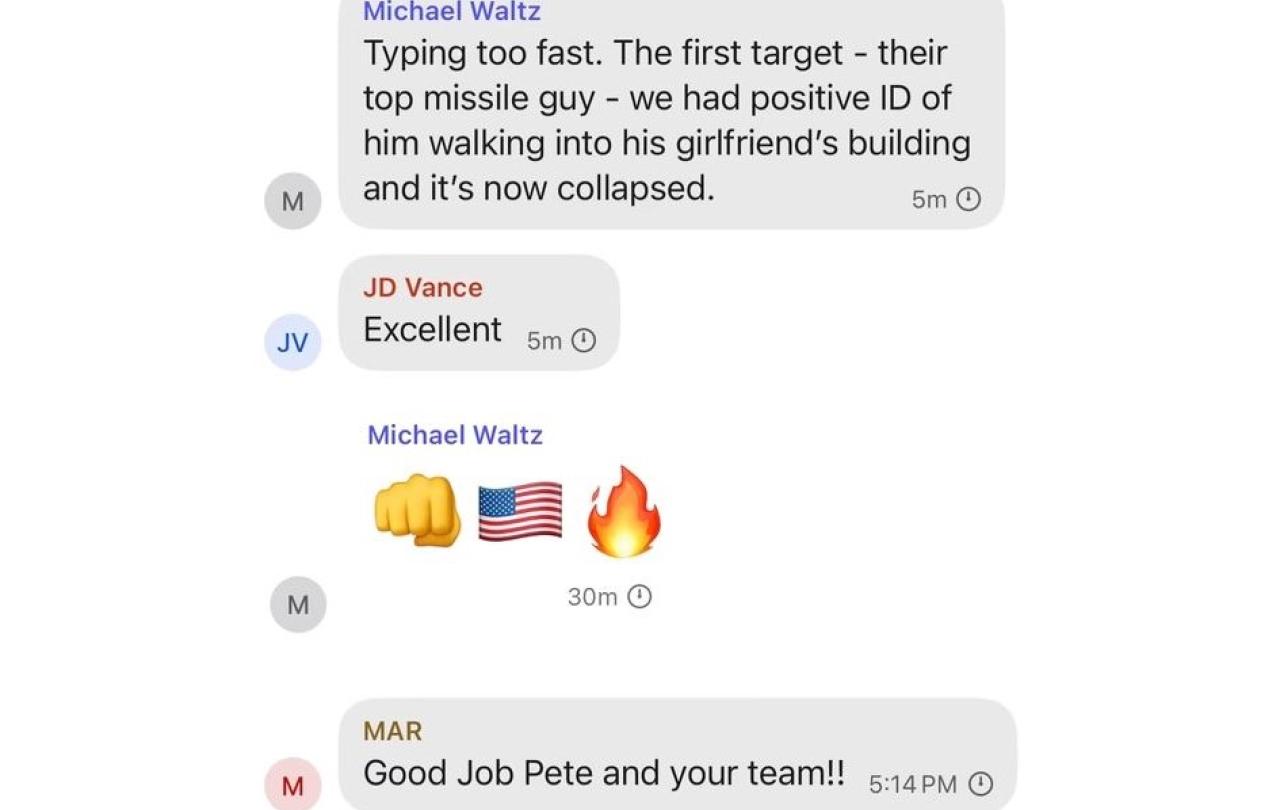 Screen grab of messages with text and emojis.