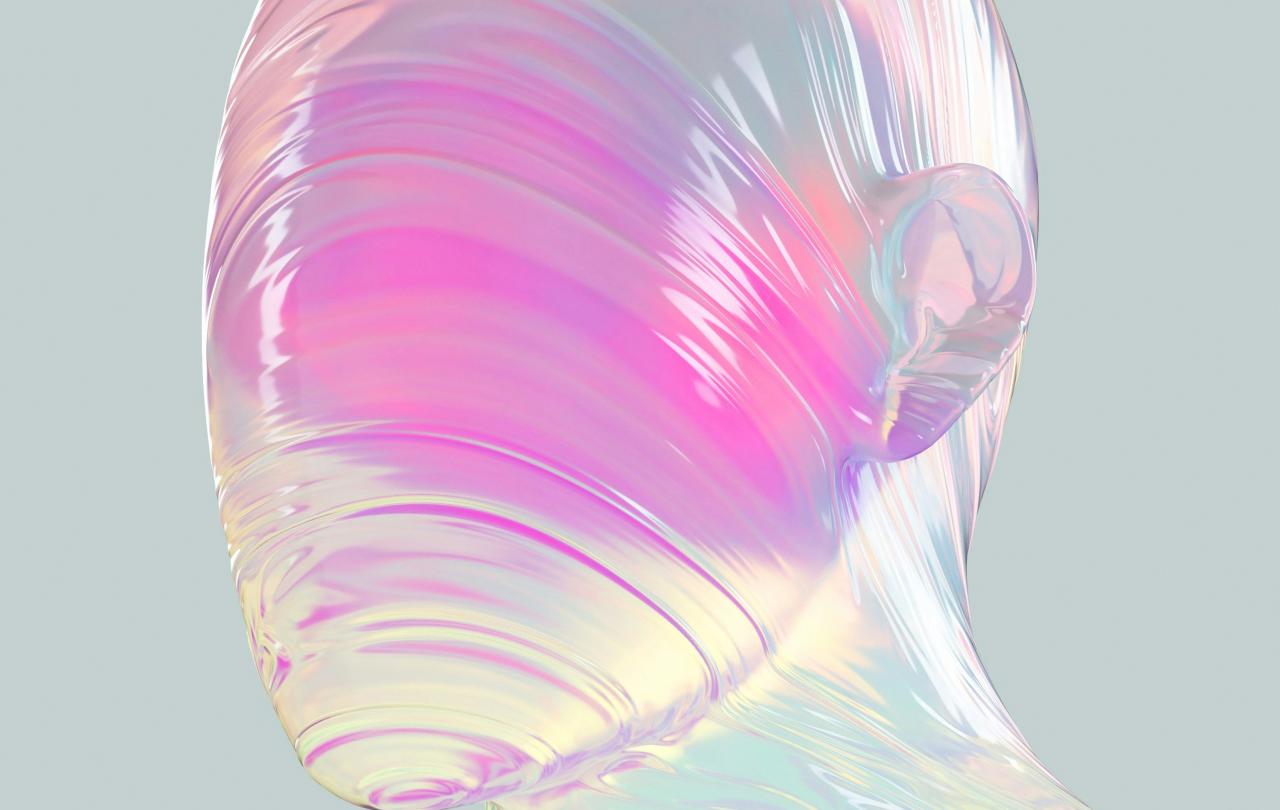 A visualised glass head shows a swirl of pink across the face.