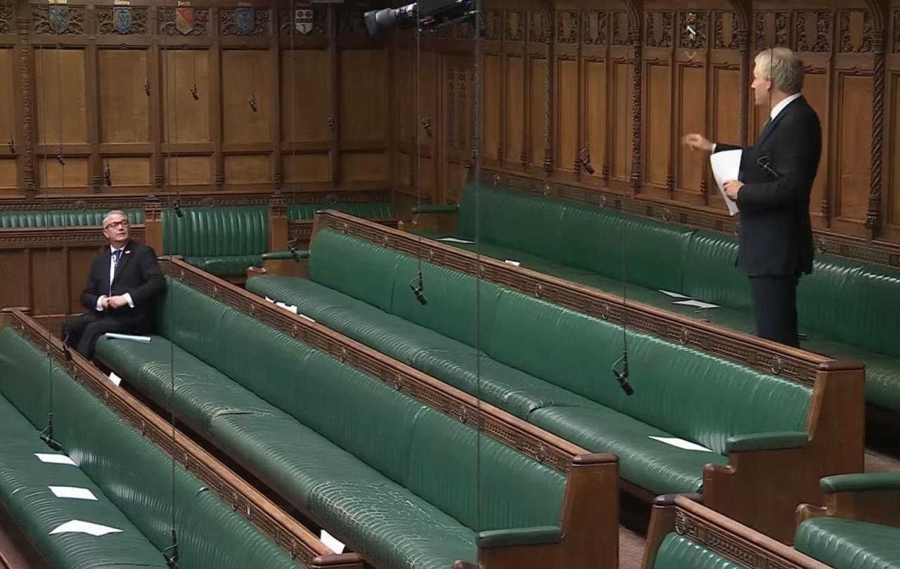 A backbench MP stands in an almost empty chamber and speaks