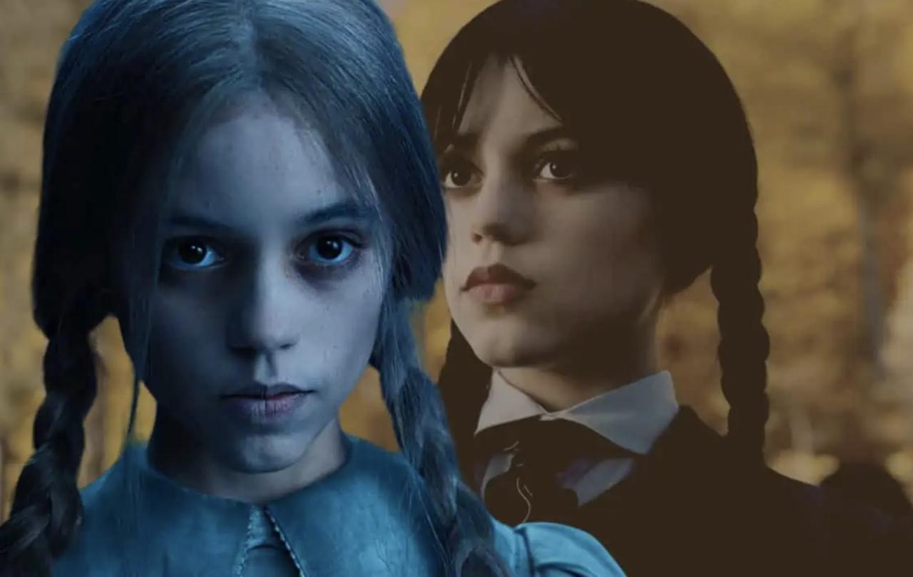 Wednesday Addams scowls.