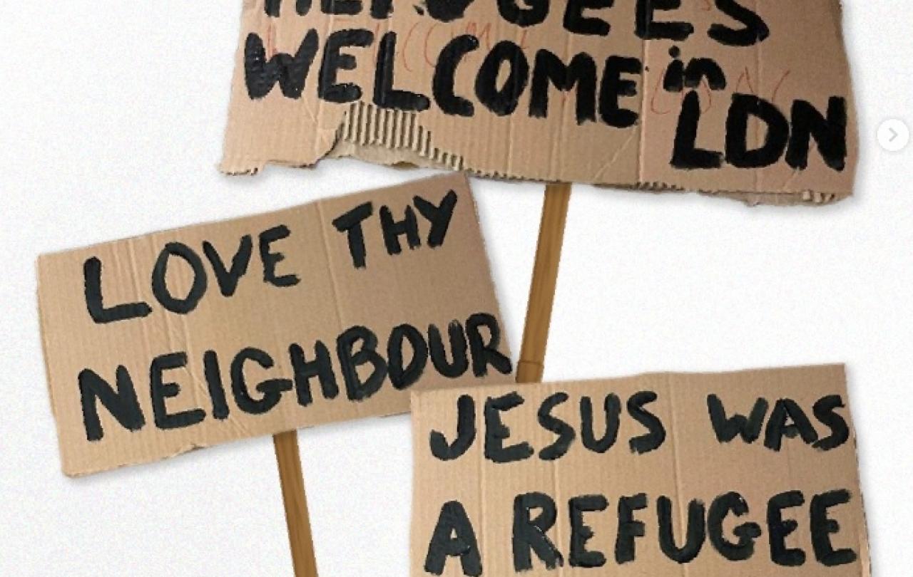 Protest placards