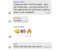 Screen grab of messages with text and emojis.