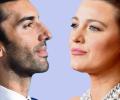 A montage shows two celebrity faces in opposition