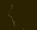 A silhouette of a woman's face.