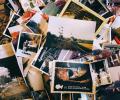 A jumbled pile of old photographs.