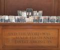A church altar holds commemorative frames of killed journalists