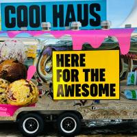 A colourful street food van