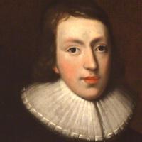 A painting of a young John Milton wearing a neck ruff.